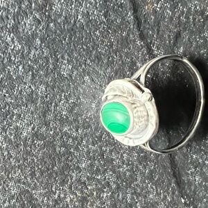 GF15 Sterling Silver Ring w/ Malachite .